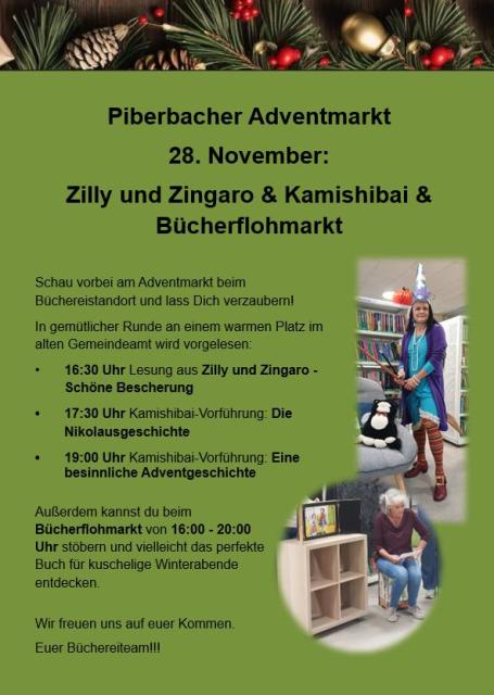 Einladung zu den Lesungen am Piberbacher Adventmarkt 