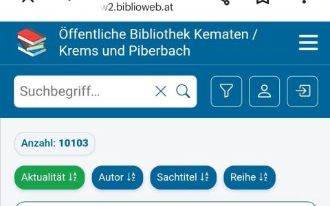 Mobile Ansicht bei Biblioweb